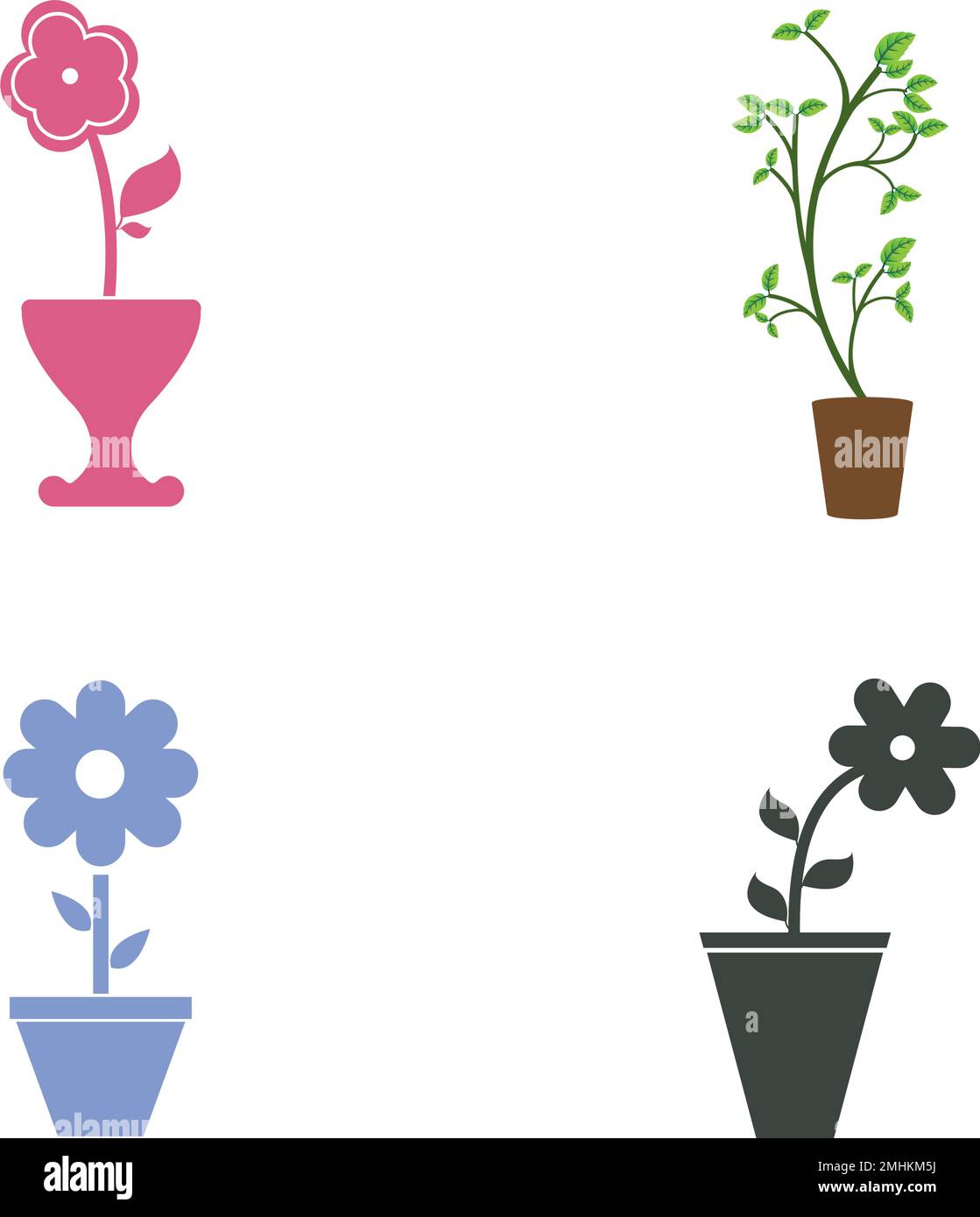 Design mit Blumenvase und Vektorsymbol Stock Vektor