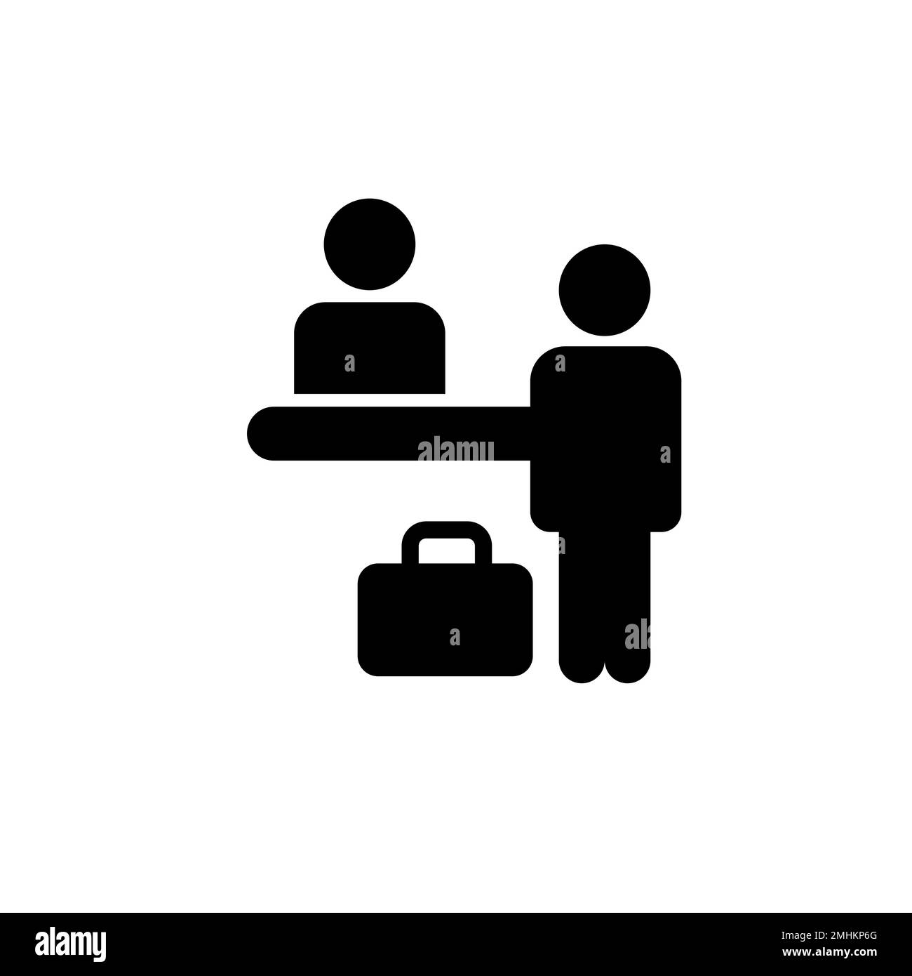 Symbol für Kundenservice-Desk. HotelrezeptionSymbol, Logo-Illustration. Bearbeitbare Kontur. Pixelgenaue Vektorgrafiken Stock Vektor