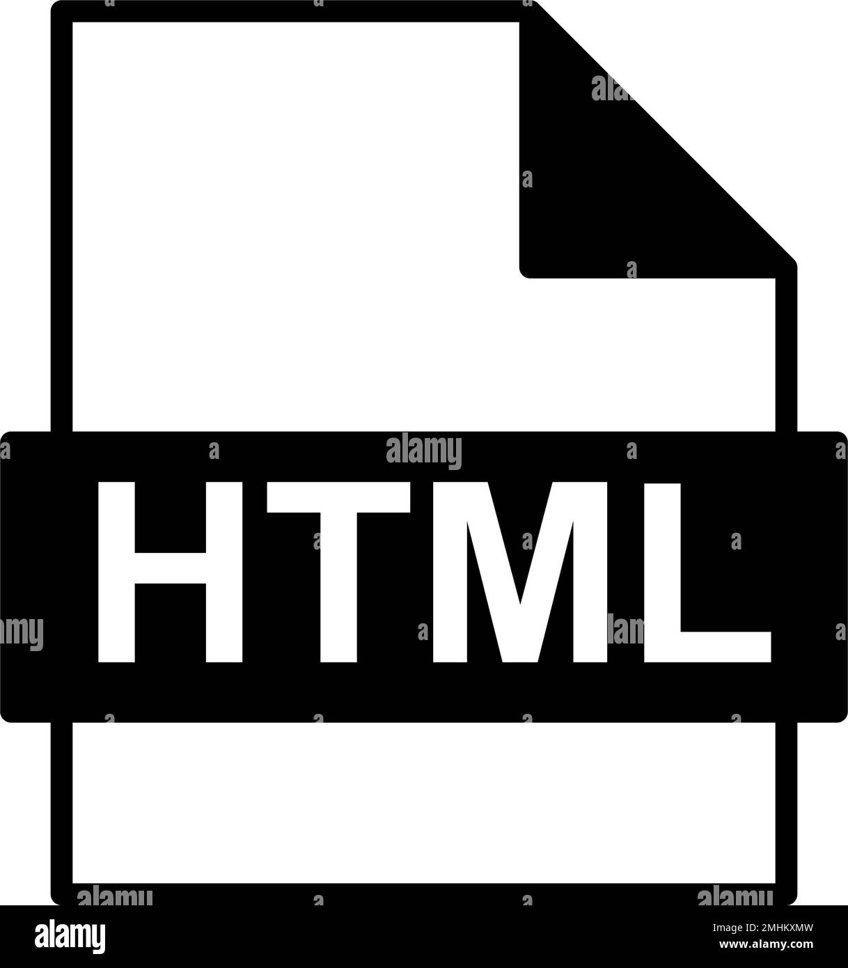 Symbol für einfache HTML-Datei. html-Codedaten. Bearbeitbarer Vektor. Stock Vektor