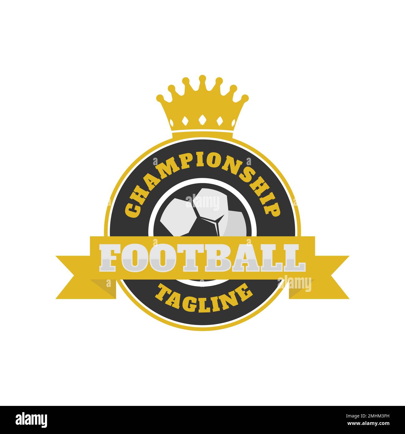 Vektorbild des Fußball- oder Fußballverein-Logos. Fußball- oder Fußballverein Logo-Template Creator für die Sportmannschaft Vector Stock Vektor