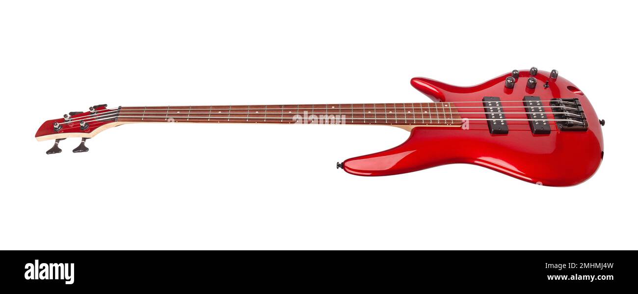 Red Bass Gitarrenpfad isoliert auf Weiß Stockfoto Red Bass Gitarrenpfad isoliert auf Weiß Stockfoto