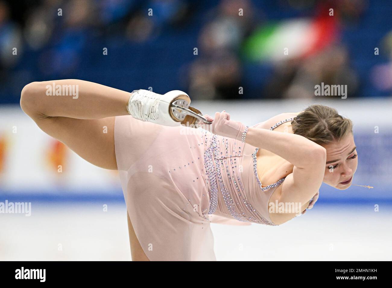 Anastasiia GUBANOVA (GEO), während des Women Short Program, bei der ISU European Figure Skating Championships 2023, in Espoo Metro Areena, am 26. Januar 2023 in Espoo, Finnland. Kredit: Raniero Corbelletti/AFLO/Alamy Live News Stockfoto