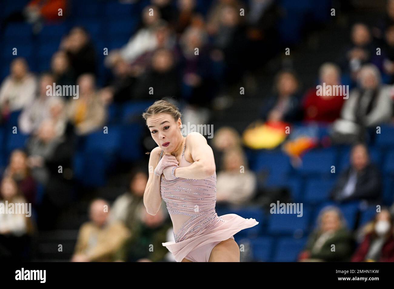Anastasiia GUBANOVA (GEO), während des Women Short Program, bei der ISU European Figure Skating Championships 2023, in Espoo Metro Areena, am 26. Januar 2023 in Espoo, Finnland. Kredit: Raniero Corbelletti/AFLO/Alamy Live News Stockfoto