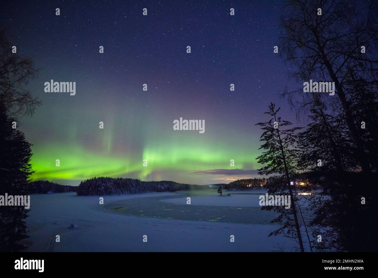 Blick auf Aurora Borealis Stockfoto