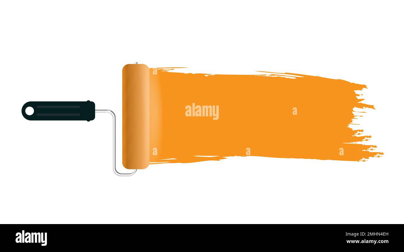 Malerwalze mit Pinsellinie. vektor Stock Vektor