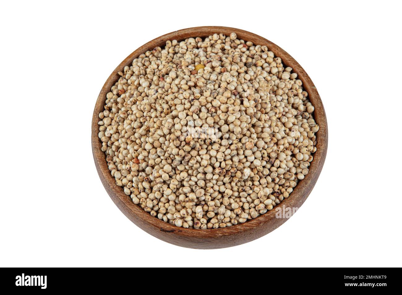 Glutenfreie Sorghum-Samen auf weißem Hintergrund isoliert. Ganze Samen ...