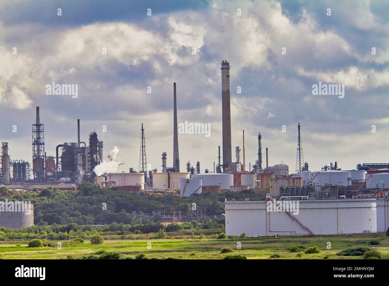 Fawley Oil Raffinerie Southampton UK Stockfoto