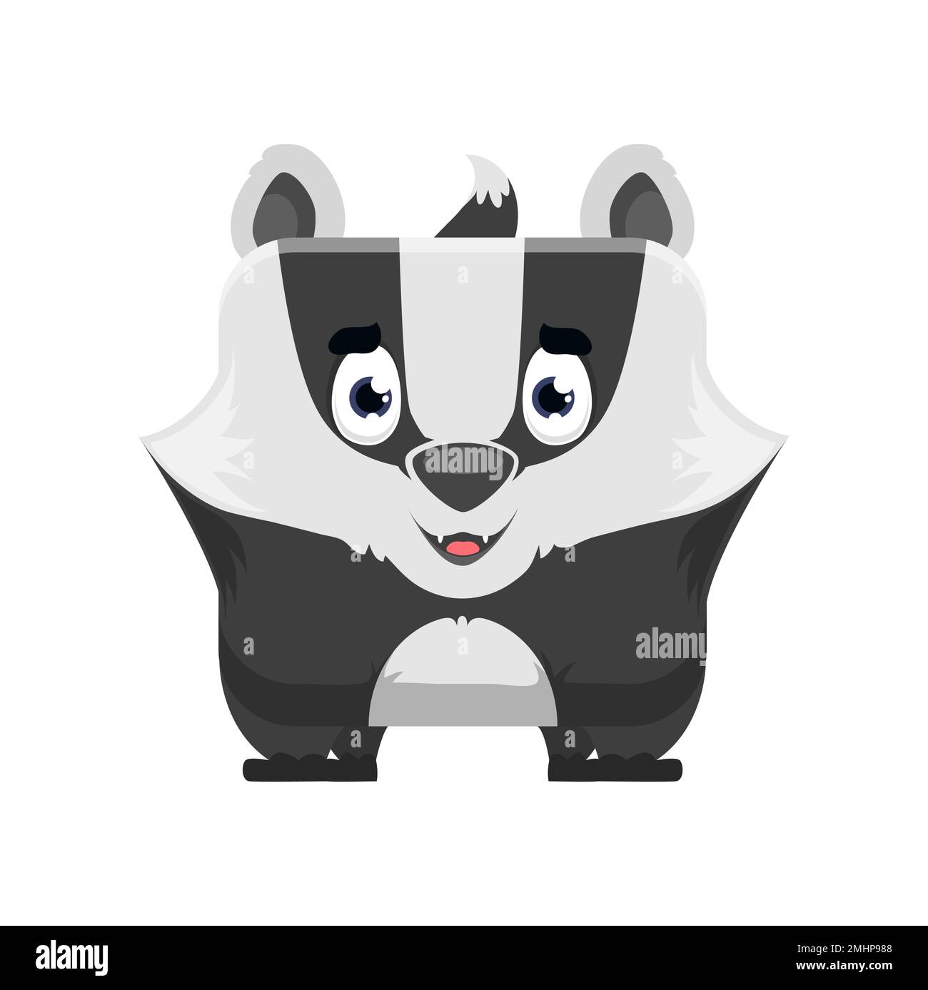 Skunk-Emoji, Kawaii-Tier- oder Quadratgesicht-Emoticon