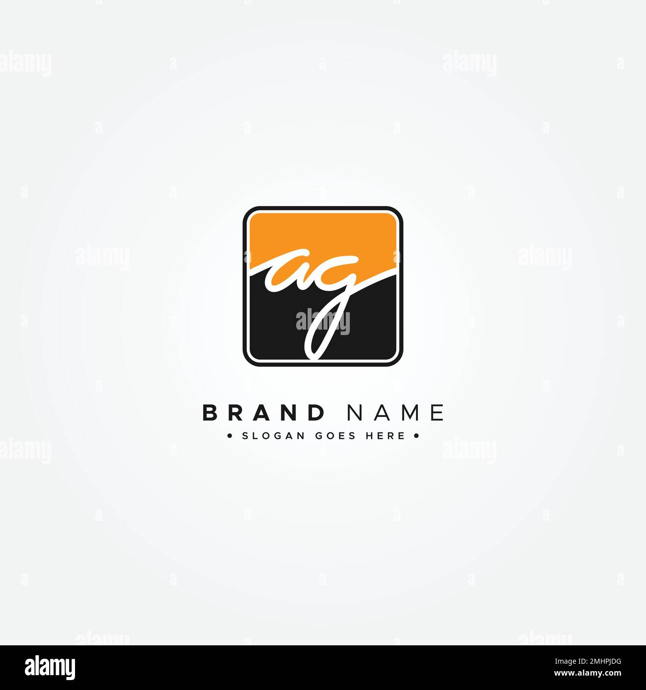 AG Signature Logo - Vorlage für handgeschriebenes Vektor-Logo für AG Alphabet Stock Vektor