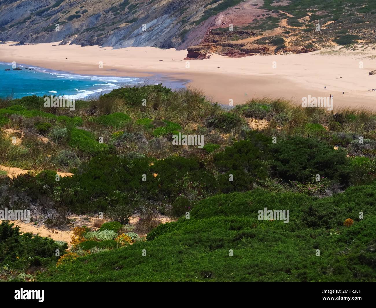 Wunderschönes Praia da Bordeira an der Westküste Portugals Stockfoto