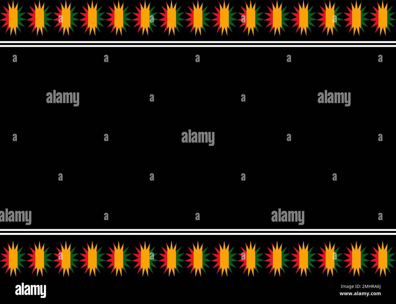 Black History Month mit schwarzem Hintergrund. Afroamerikanische Geschichte. Jährliche Veranstaltung. Vektordarstellung - Konstruktionsgrafik. Stock Vektor