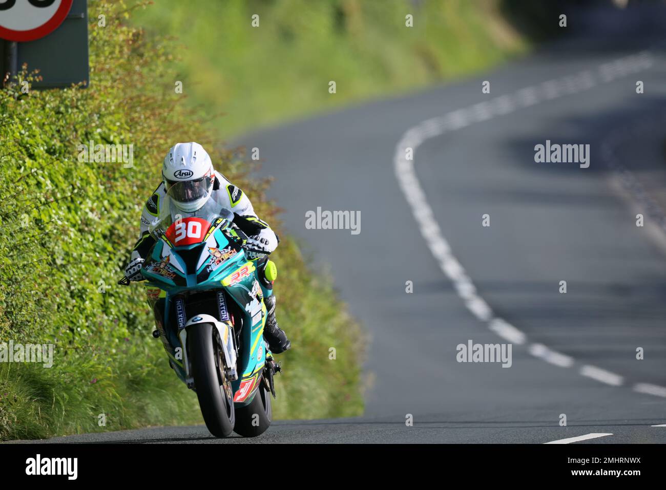 Isle of man TT 22, Rhencullen-Trainingswoche Stockfoto