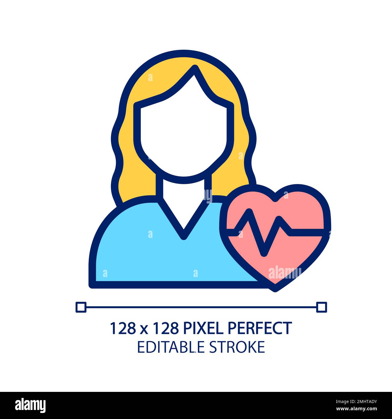 Perfektes RGB-Farbsymbol für Kardiologie-Pixel Stock Vektor