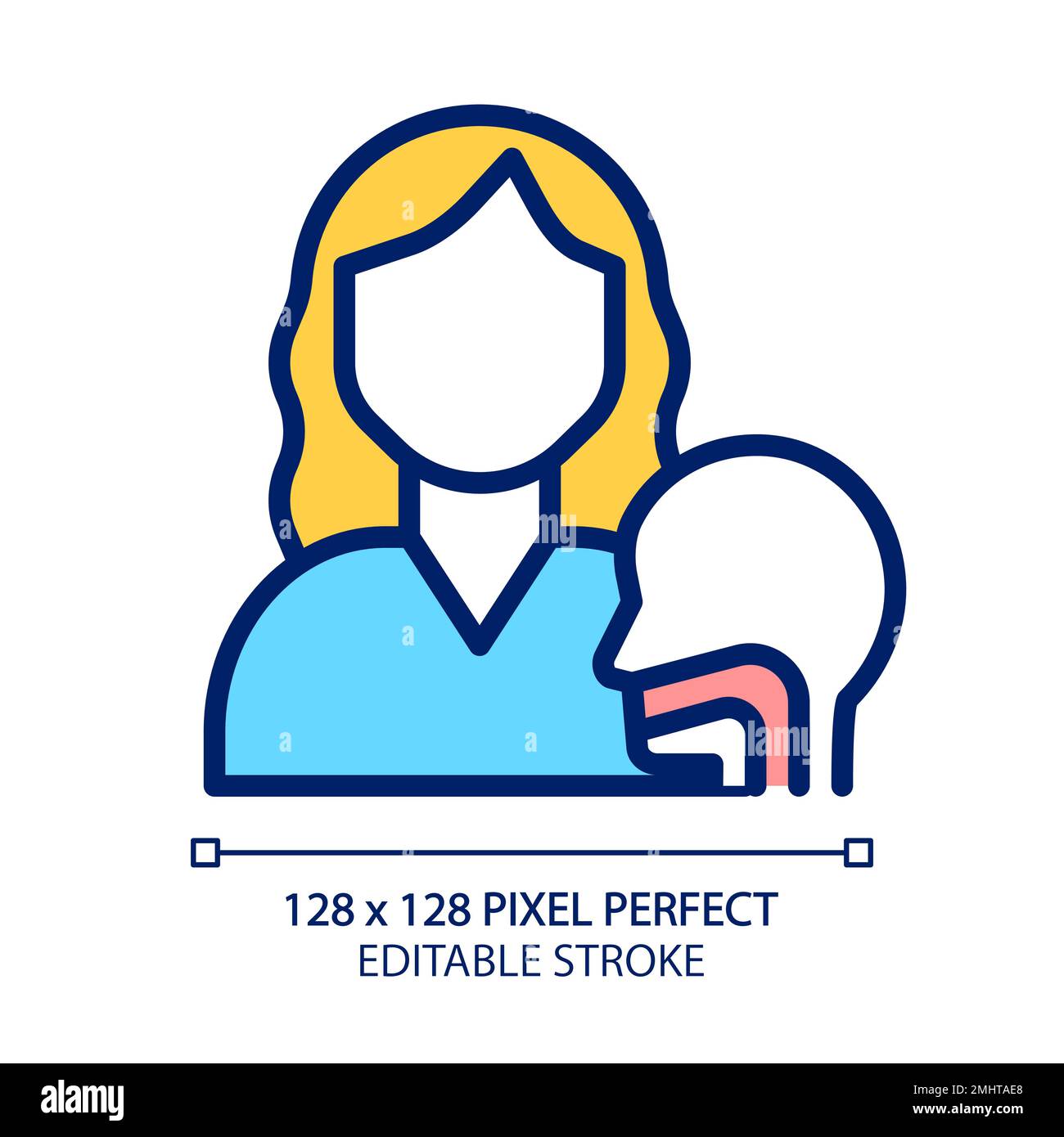 Hals-Nasen-Ohren-Heilkunde Pixel Perfect RGB-Farbsymbol Stock Vektor