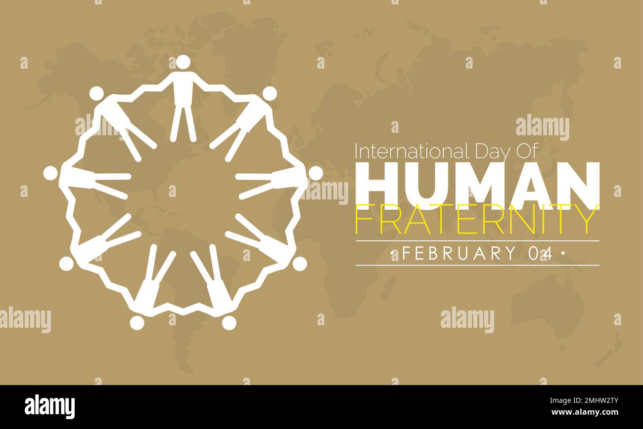 Vektorbildungs-Banner Design-Template-Konzept des Internationalen Tages der menschlichen Brüderlichkeit beobachtet am 04. Februar Stock Vektor Vektorbildungs-Banner Design-Template-Konzept des Internationalen Tages der menschlichen Brüderlichkeit beobachtet am 04. Februar Stock Vektor