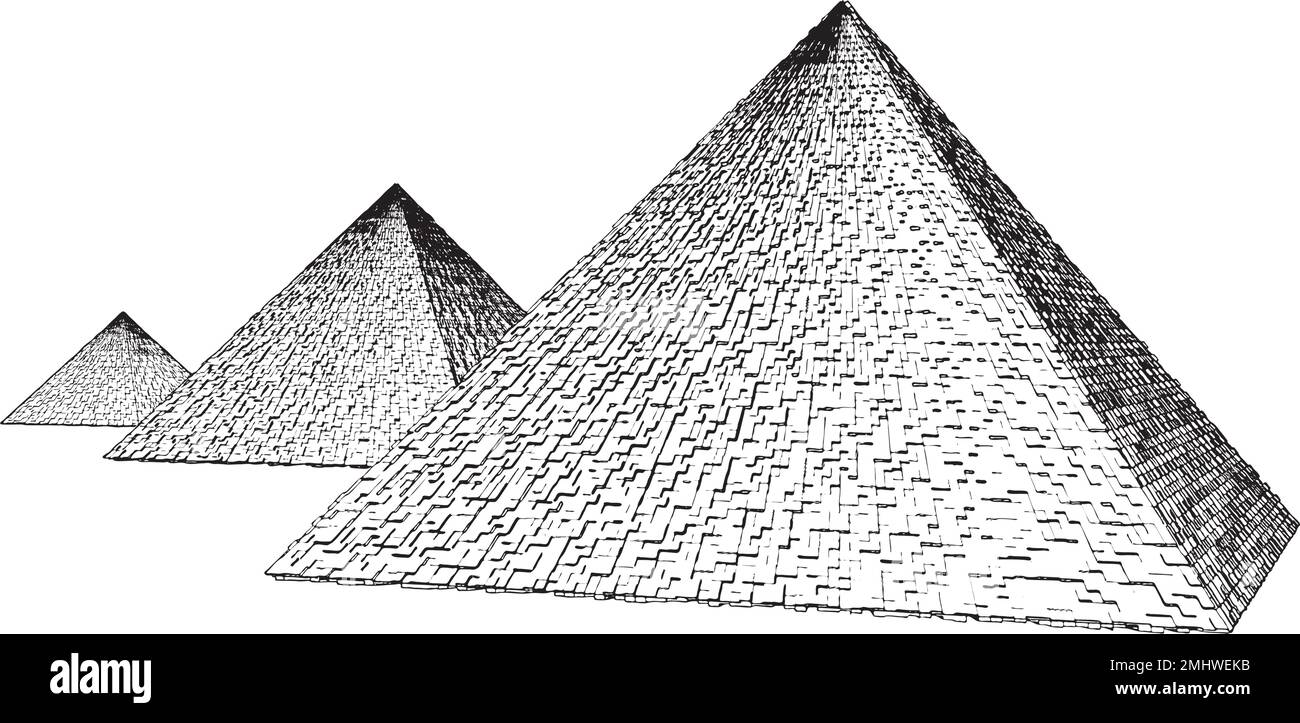 Bau Des Ägyptischen Pyramidenvektors Stock Vektor
