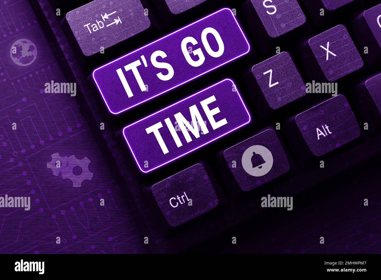 Konzeptunterschrift Es ist Zeit zu gehen. Word für Einen Zeitraum, um die zugewiesenen Aufgaben zu erledigen Stockfoto