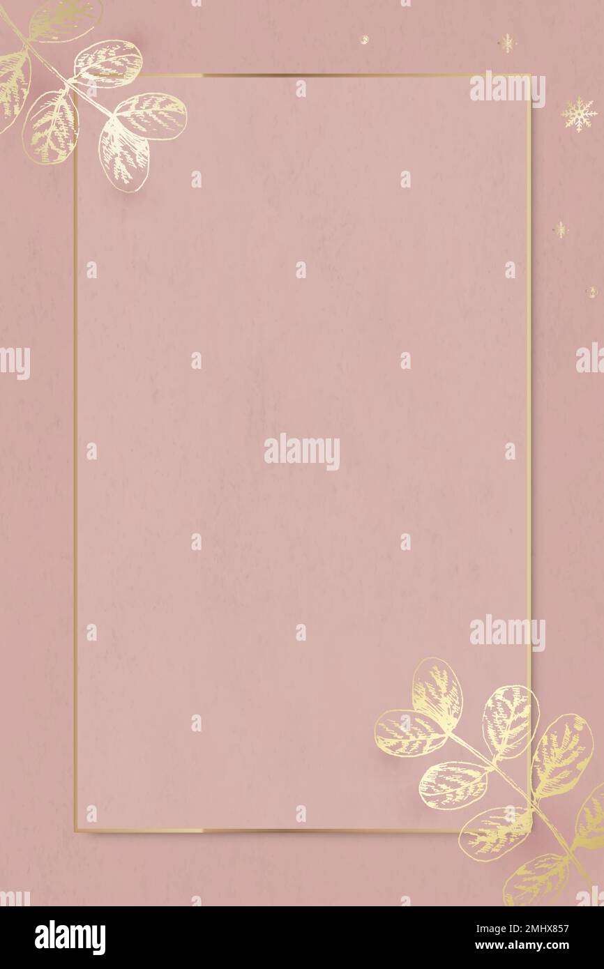 Gold Blätter auf Gold Rahmen sozialen Anzeigen Hintergrund Vektor dekoriert Stock Vektor