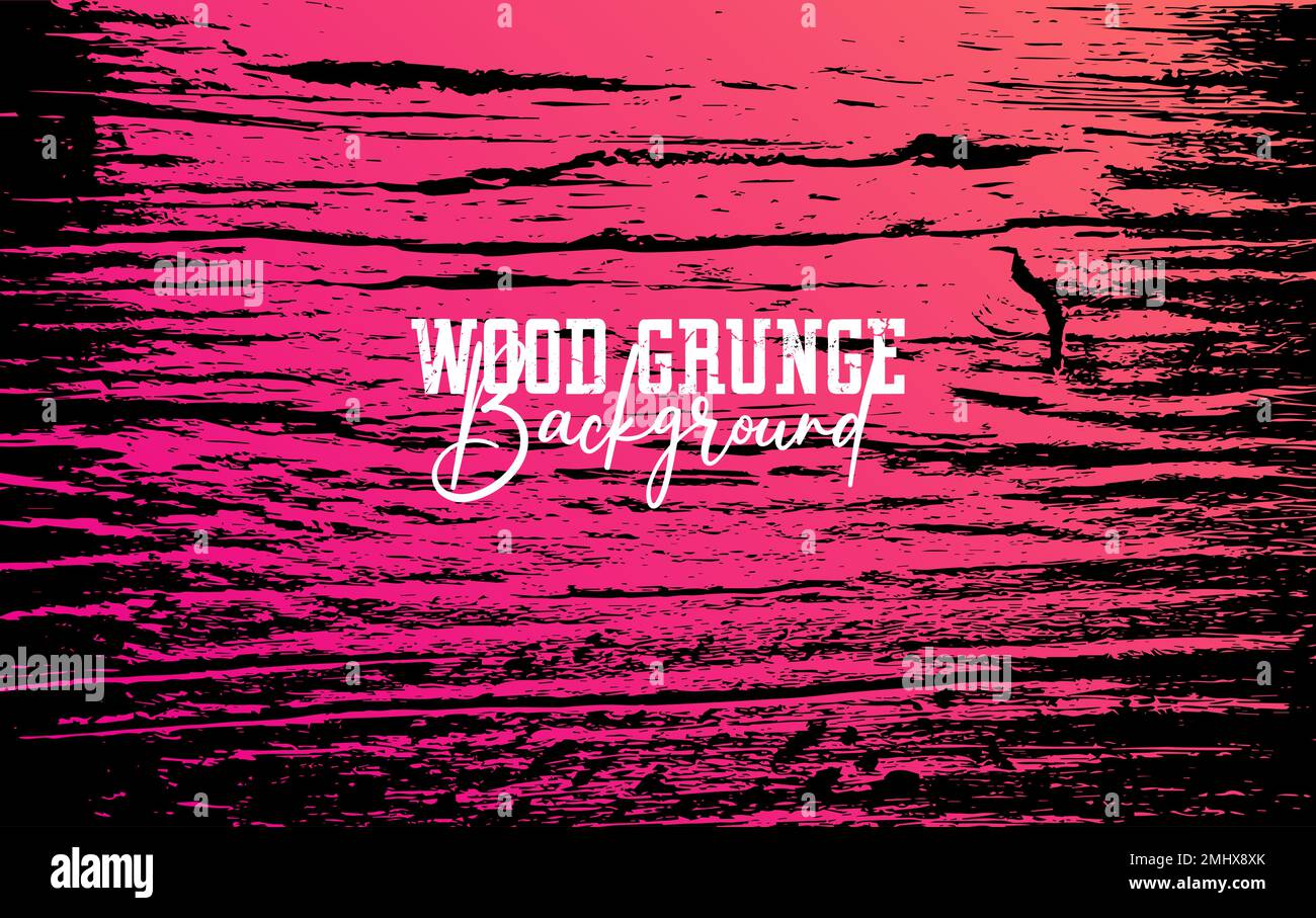 Grunge Wood Vector Overlay-Textur. Rosafarbenes Holz Stock Vektor