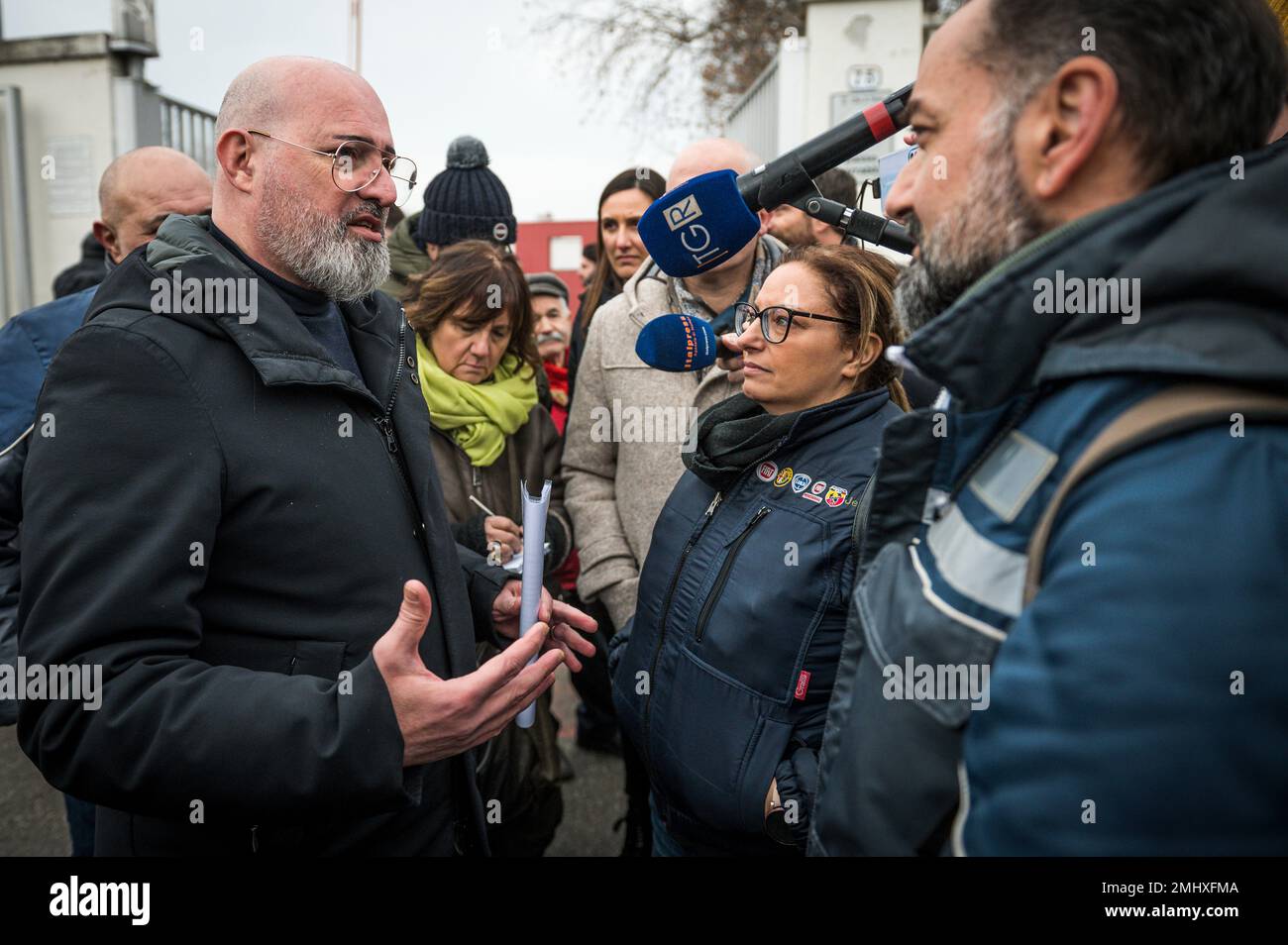 Turin, Italien. 27. Januar 2023 Stefano Bonaccini, Kandidat für das Amt