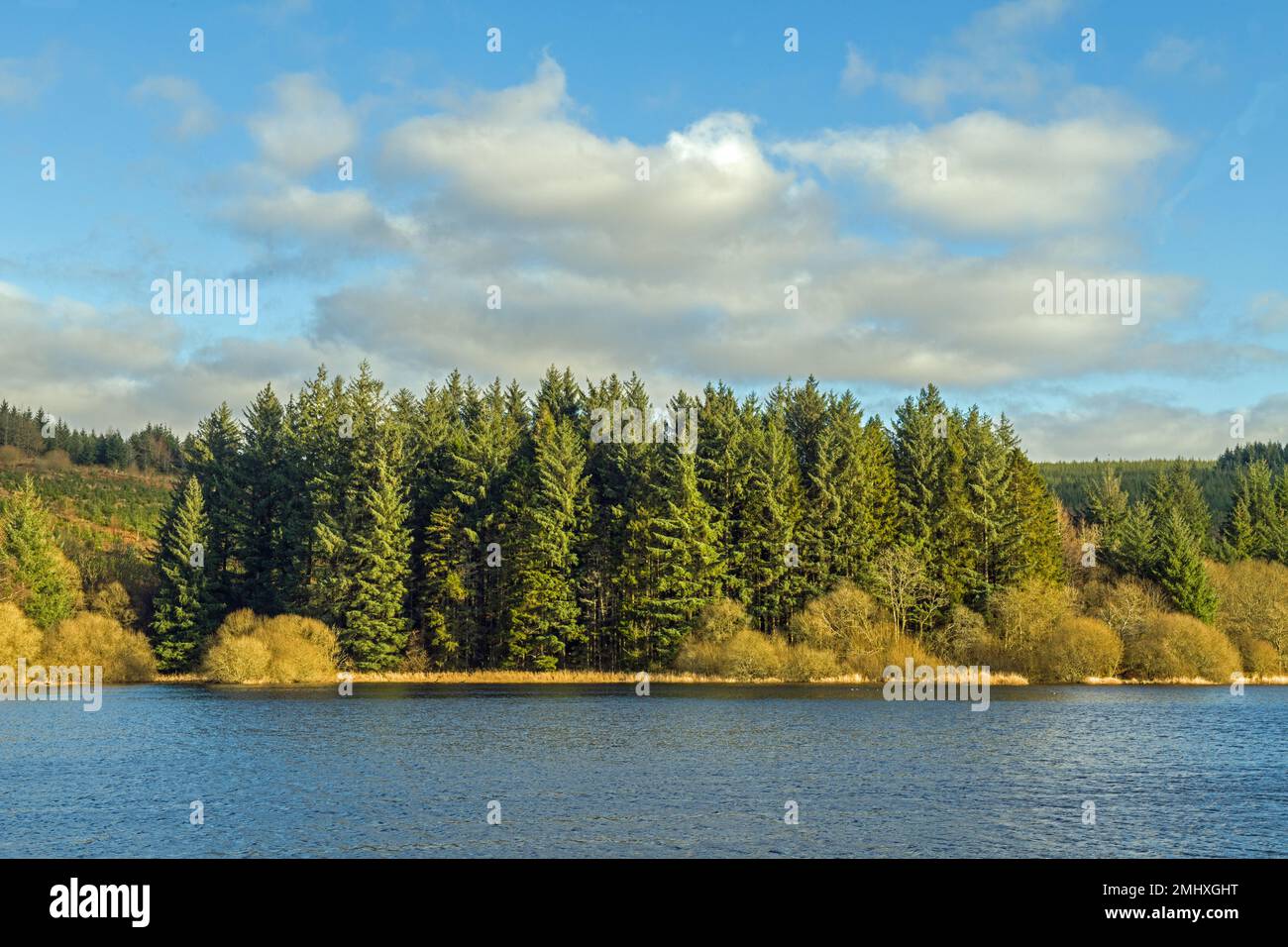 Llwyn Onn Reservoir von den A470 Brecon Beacons Stockfoto