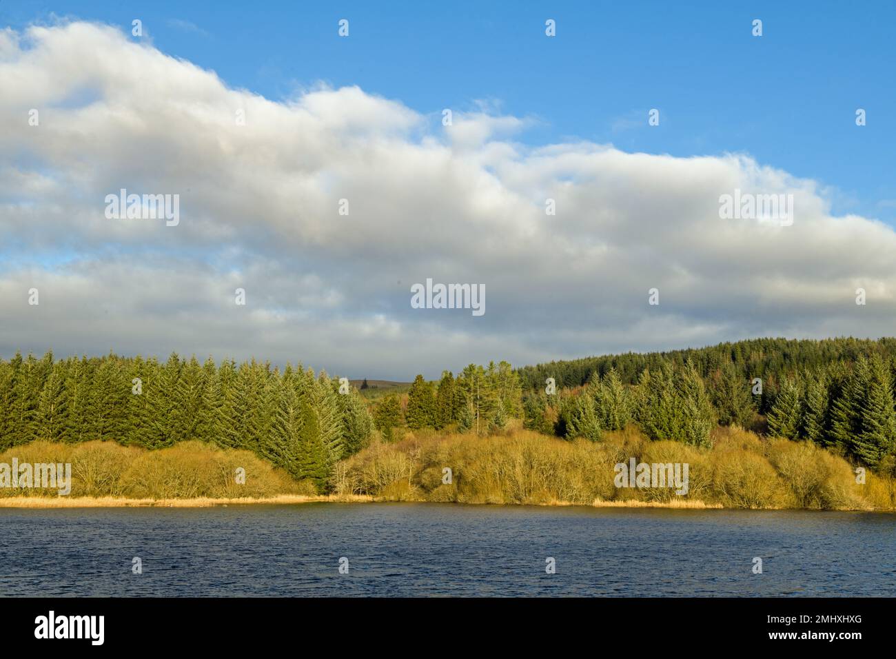 Llwyn Onn Reservoir von den A470 Brecon Beacons Stockfoto