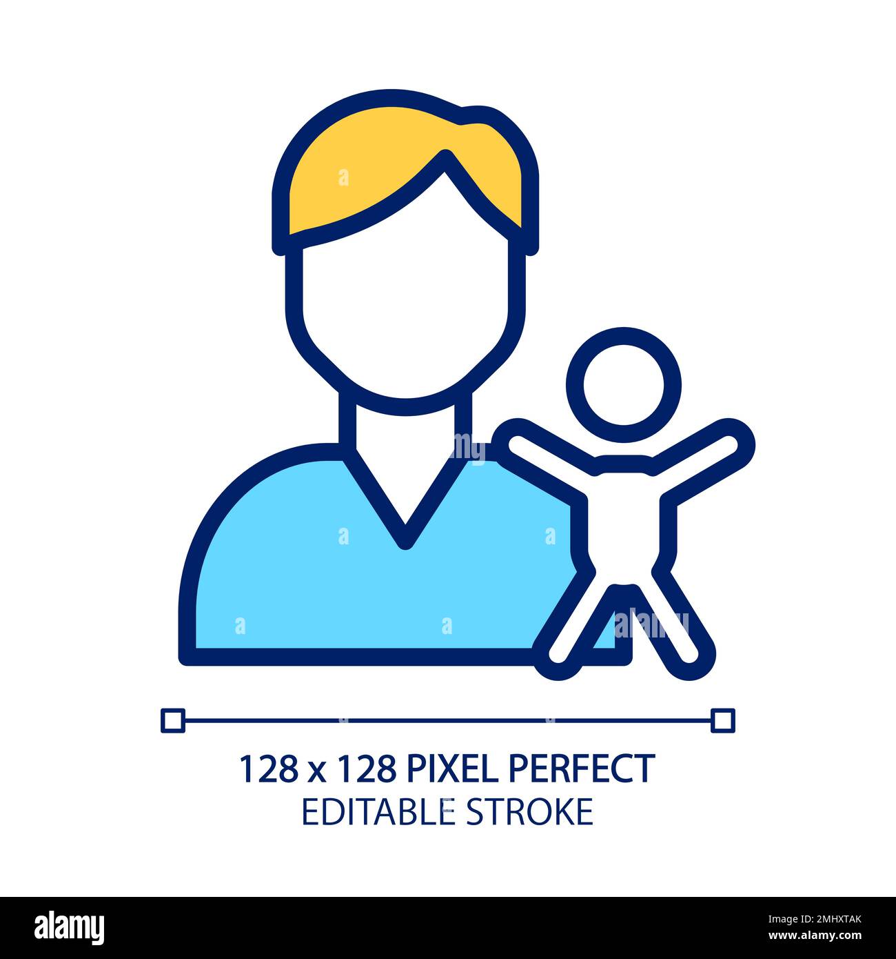 Pädiatrie Pixel Perfect RGB-Farbsymbol Stock Vektor