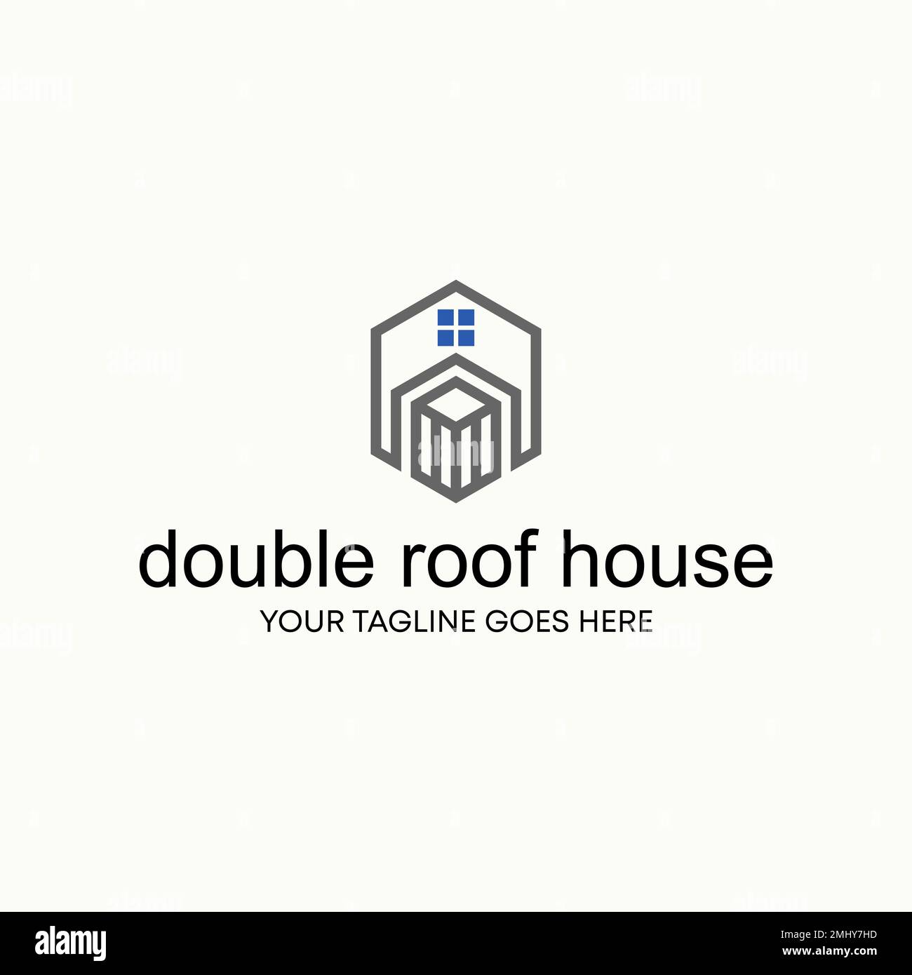 Einfache und einzigartige Form Doppeldachhäuser mit 3D-Bildgrafik Symbol Logo Design abstraktes Konzept Vektormaterial. Bezieht sich auf Immobilienbesitz Stock Vektor
