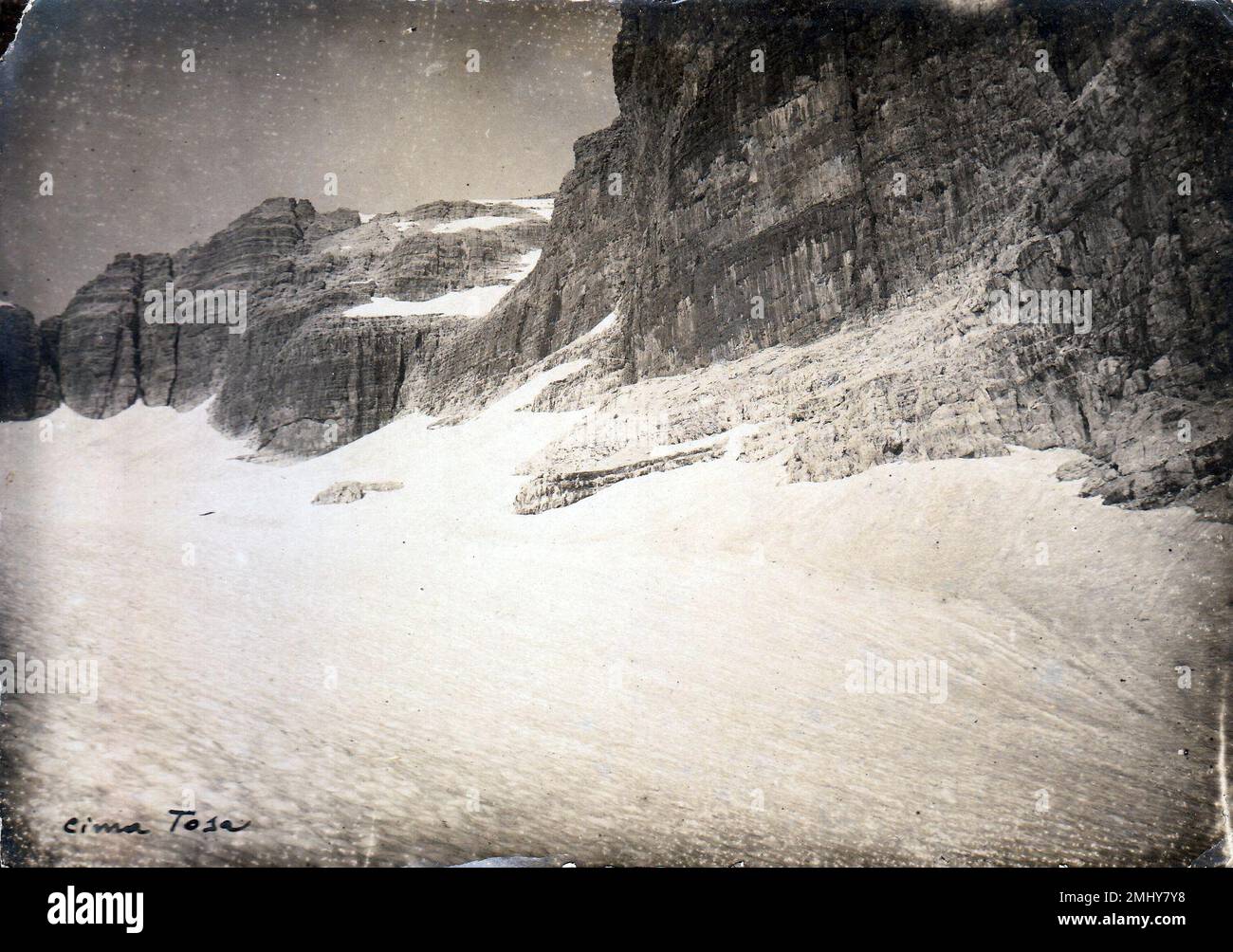 Vedretta di Tosa sulle Dolomiti di Brenta nel 1880 Stockfoto