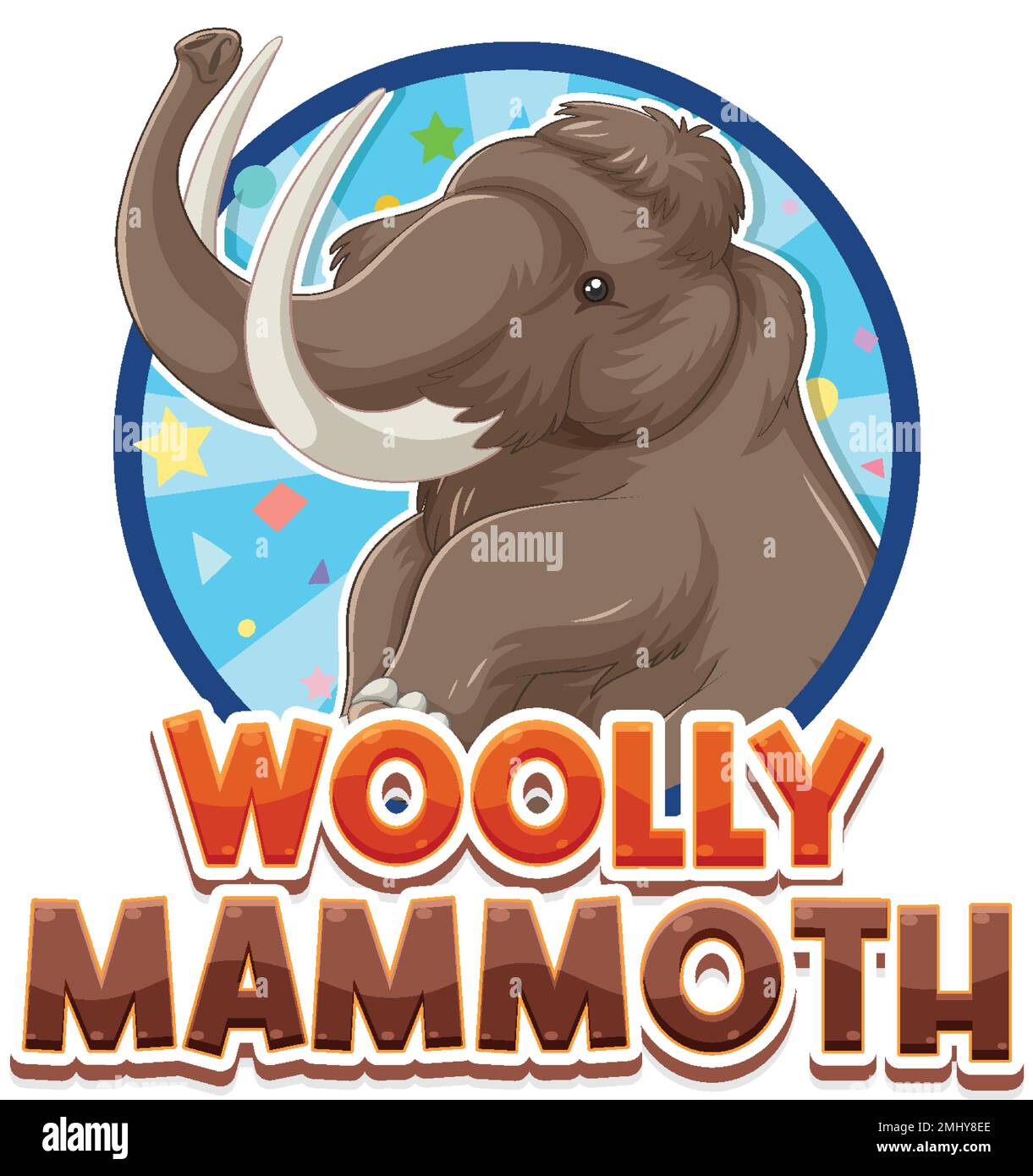 Ein wolliges Mammut Logo Stock Vektor