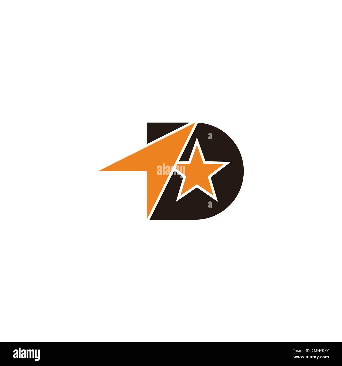 Buchstabe d Sternpfeil einfacher geometrischer Logo-Vektor Stock Vektor