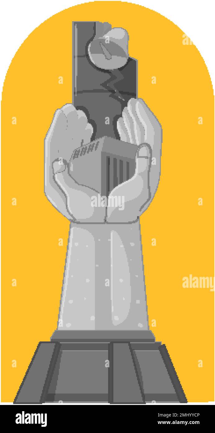 Denkmal von Tschernobyl auf weißem Hintergrund Stock Vektor