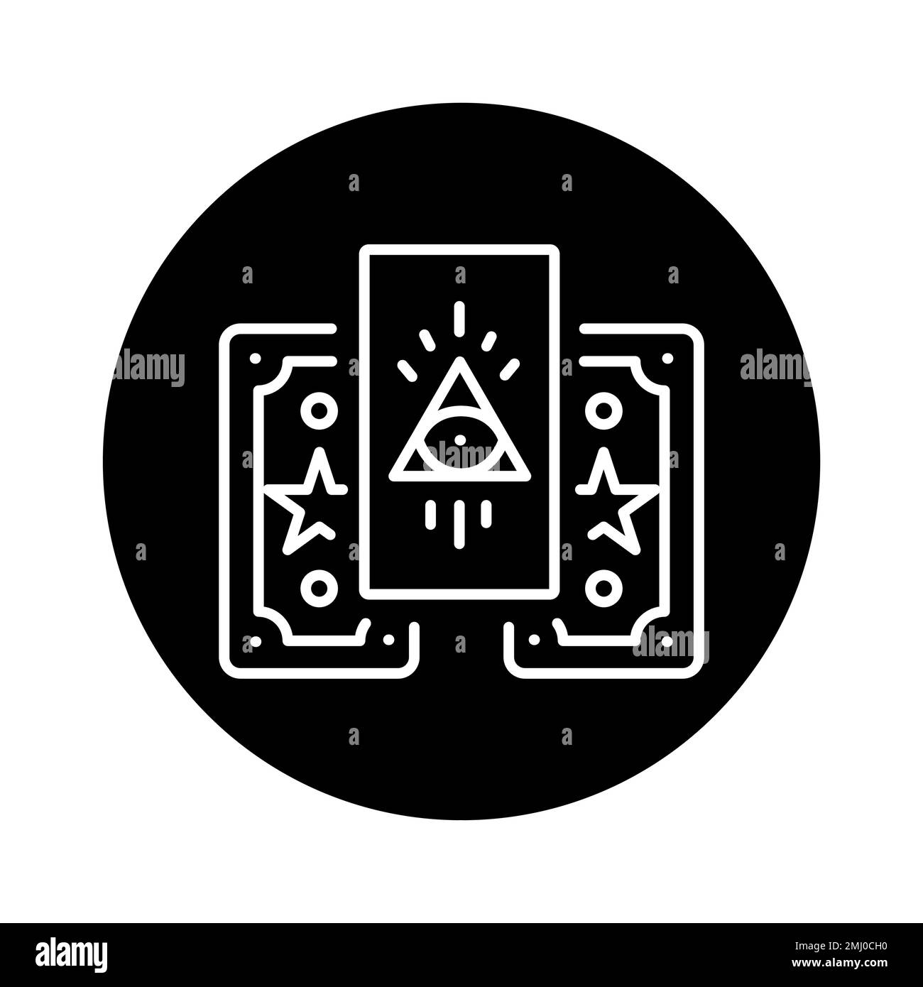 Farbliniensymbol für Tarot-Karten. Isoliertes Vektorelement. Skizzieren Sie das Piktogramm für Webseite, mobile App, Promo Stock Vektor