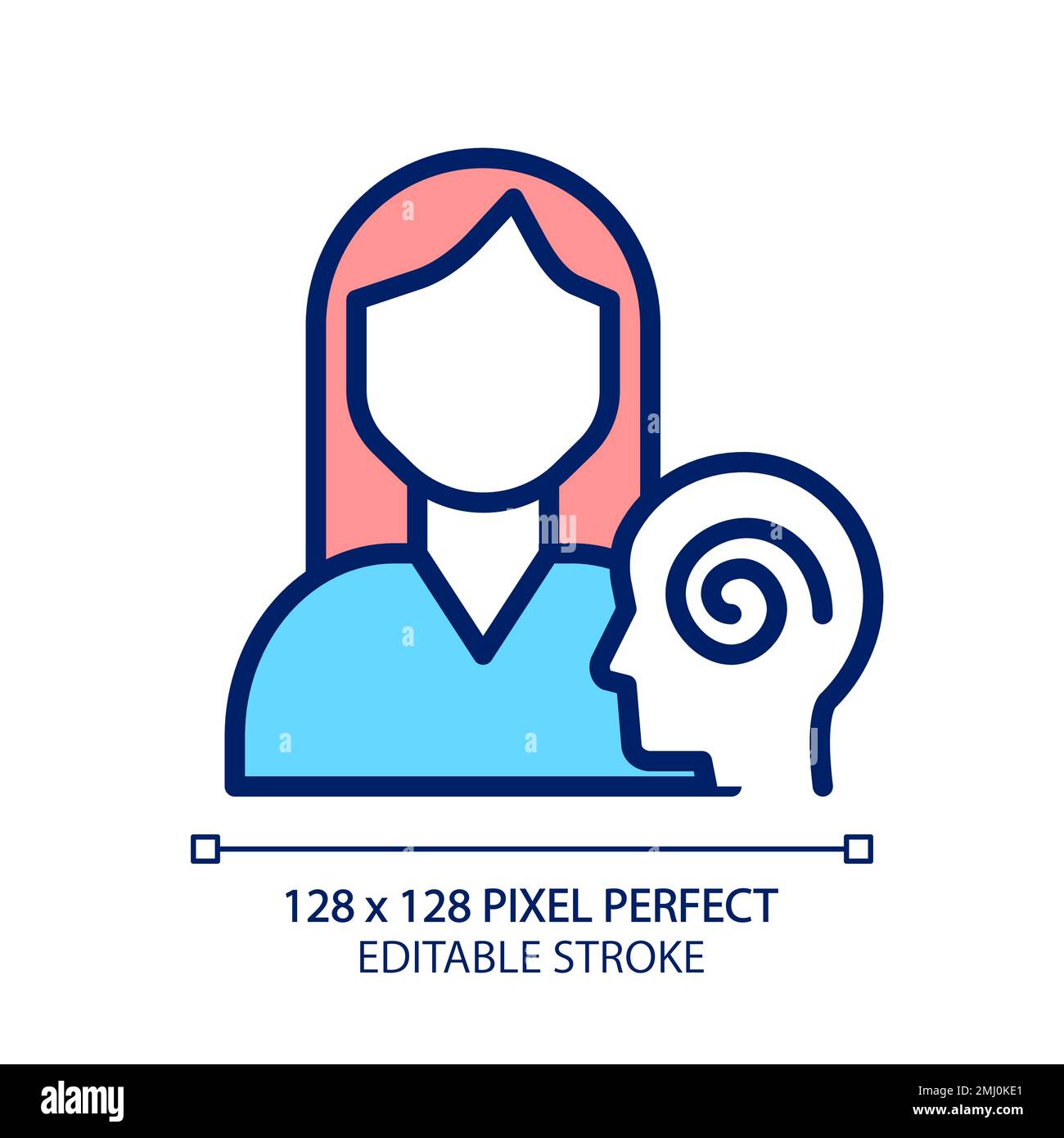 Psychiatrie Pixel Perfect RGB-Farbsymbol Stock Vektor