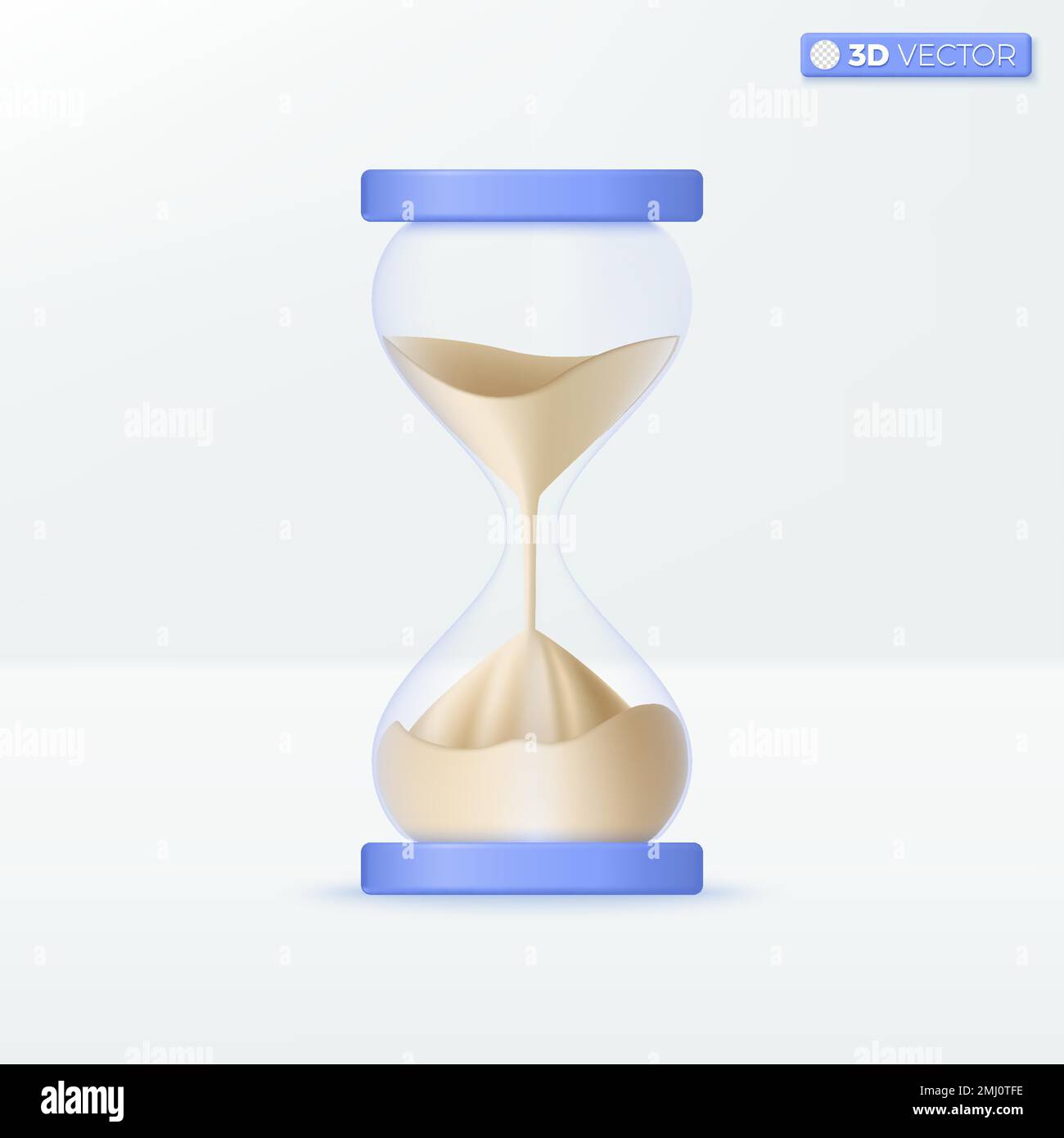 Sanduhr mit Symbol-Symbolen. Business, Stunden Countdown, Zeit und Termin Konzept. 3D Vektor isoliertes Illustrationsdesign. Cartoon Pastell Minimal Stock Vektor
