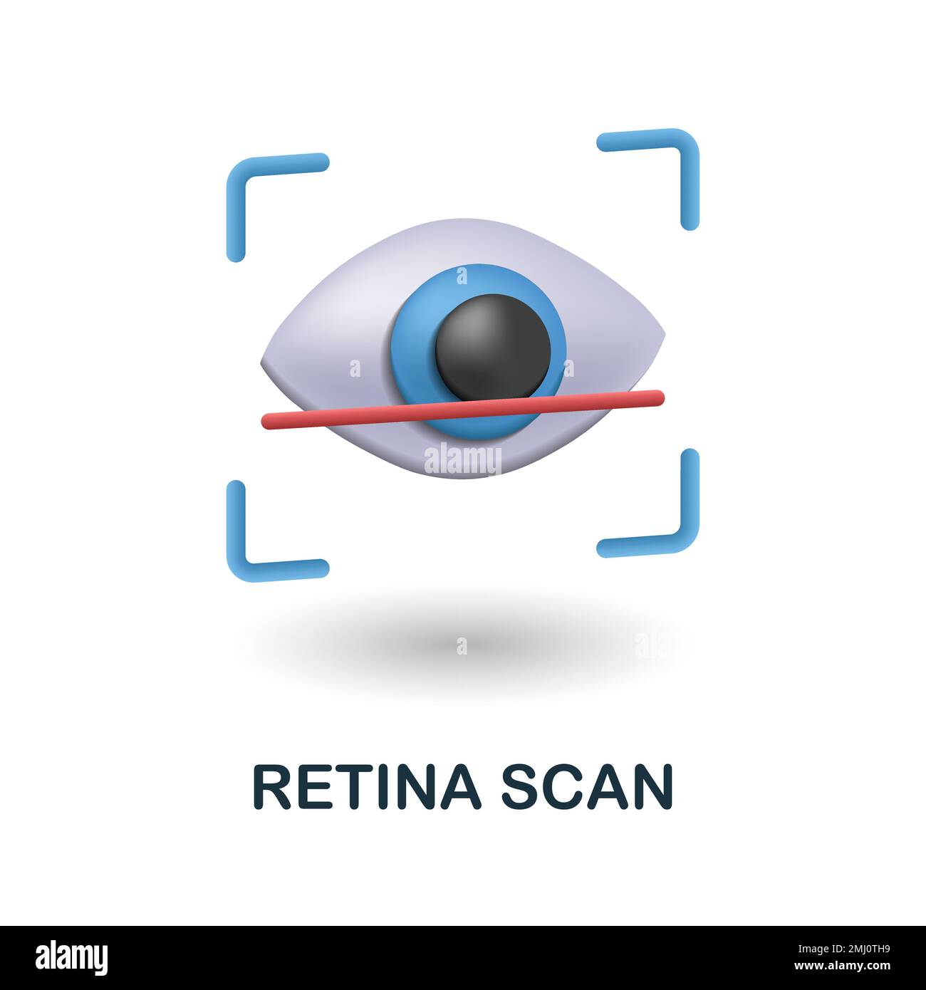 Retina-Scan-Symbol. 3D Abbildung aus der Sicherheitssammlung. Creative Retina Scan 3D Symbol für Webdesign, Vorlagen, Infografiken und mehr Stock Vektor
