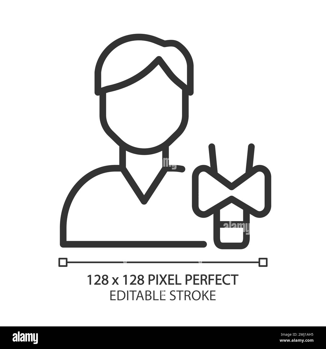 Endokrinologie Pixel Perfect Linear Symbol Stock Vektor