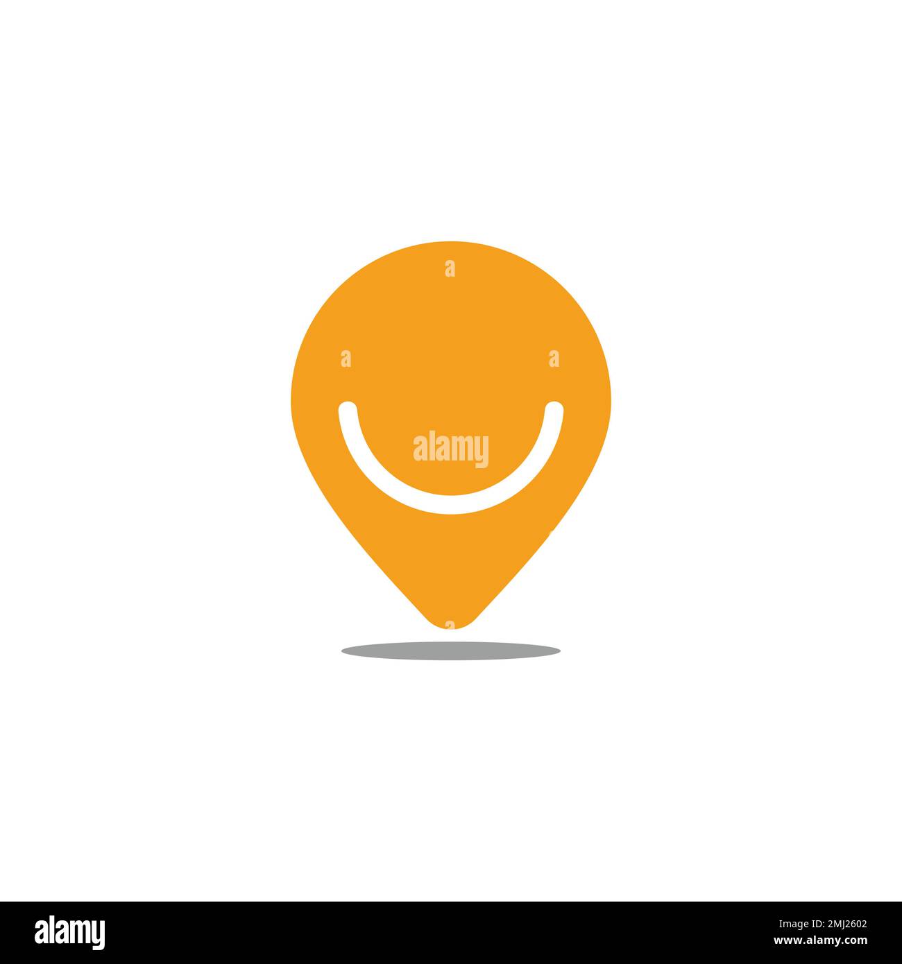 Smiley-Pin-Position einfacher Symbolvektor Stock Vektor
