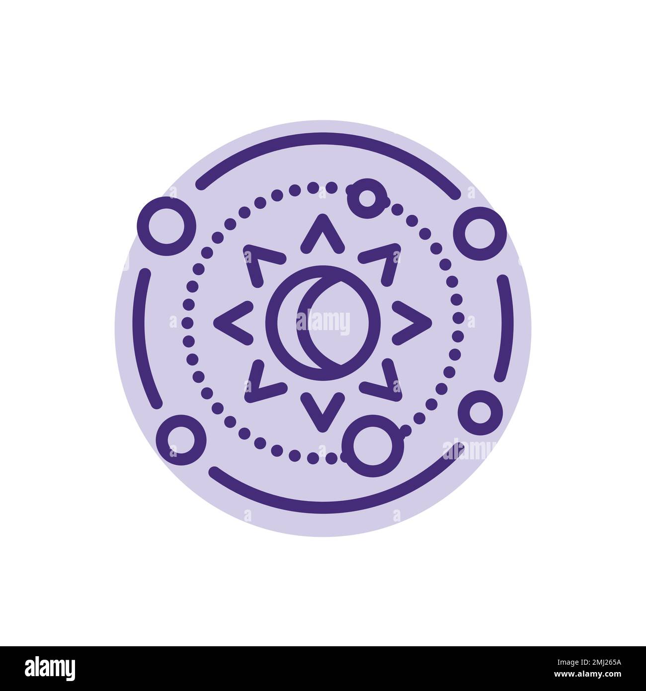 Symbol für die Astrologie-Farblinie. Isoliertes Vektorelement. Skizzieren Sie das Piktogramm für Webseite, mobile App, Promo Stock Vektor