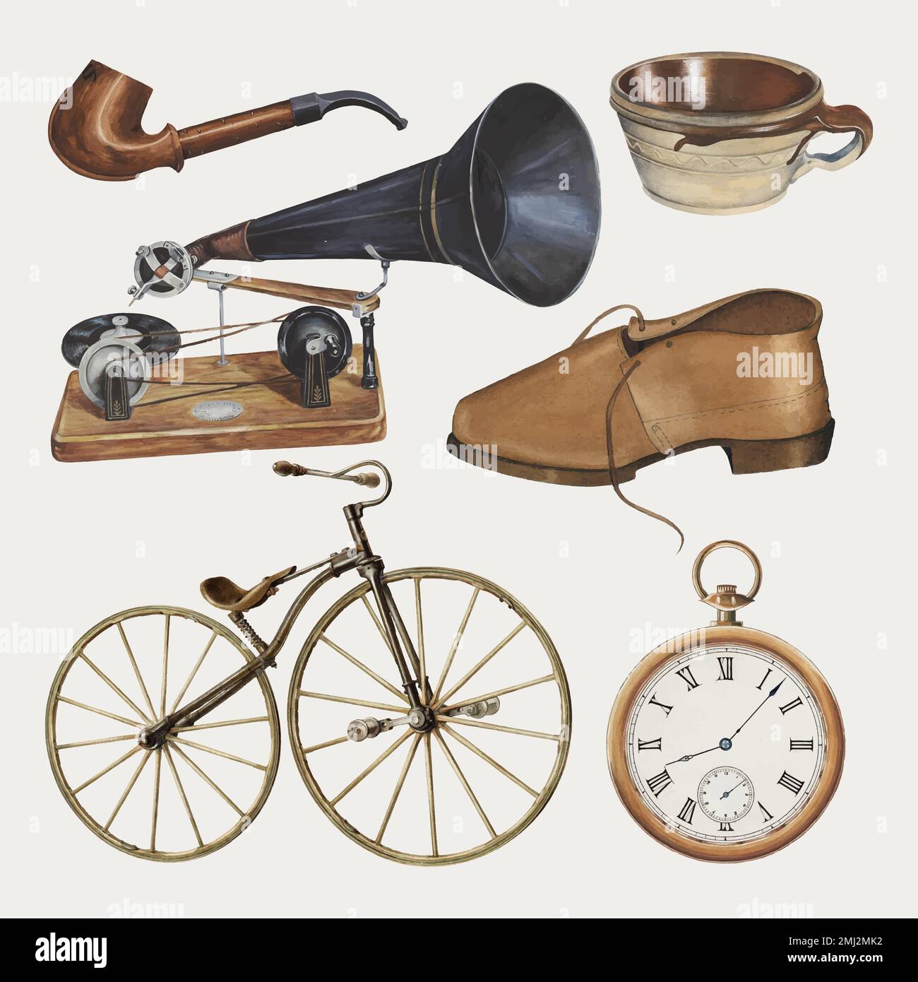 Antike Männer &#39;s Zubehör Vektor-Design-Element-Set, remixed aus Public Domain-Sammlung Stock Vektor