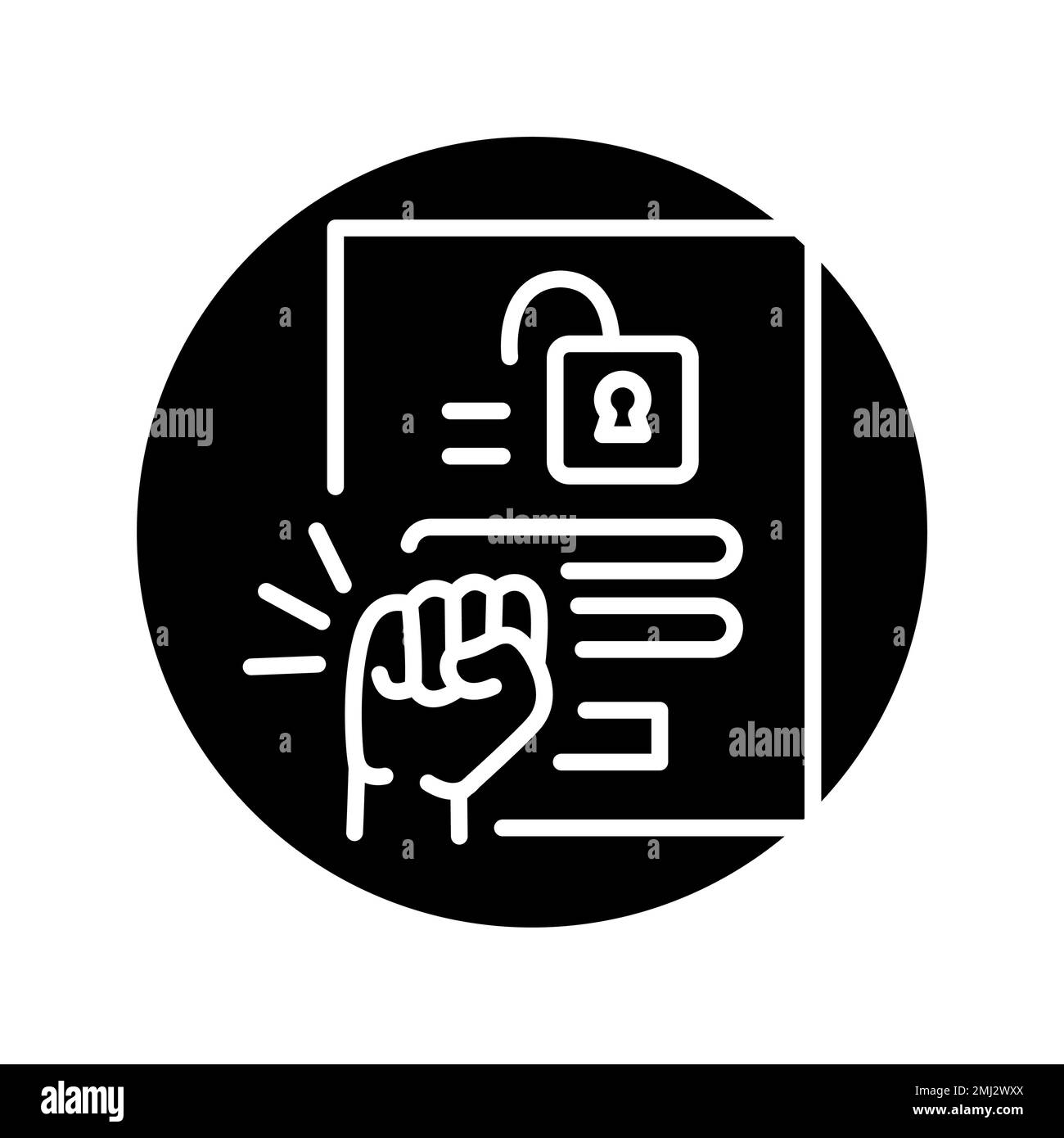 Symbol für Brute Force-Farblinie. Piktogramm für Webseite. Stock Vektor