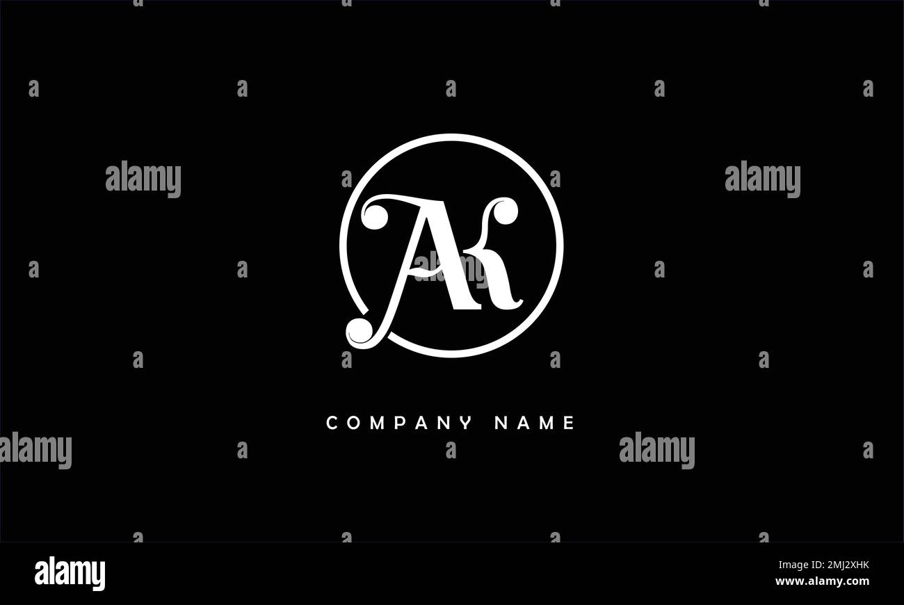 KA, AK – Monogramm mit abstrakten Buchstaben und Logo Stock Vektor