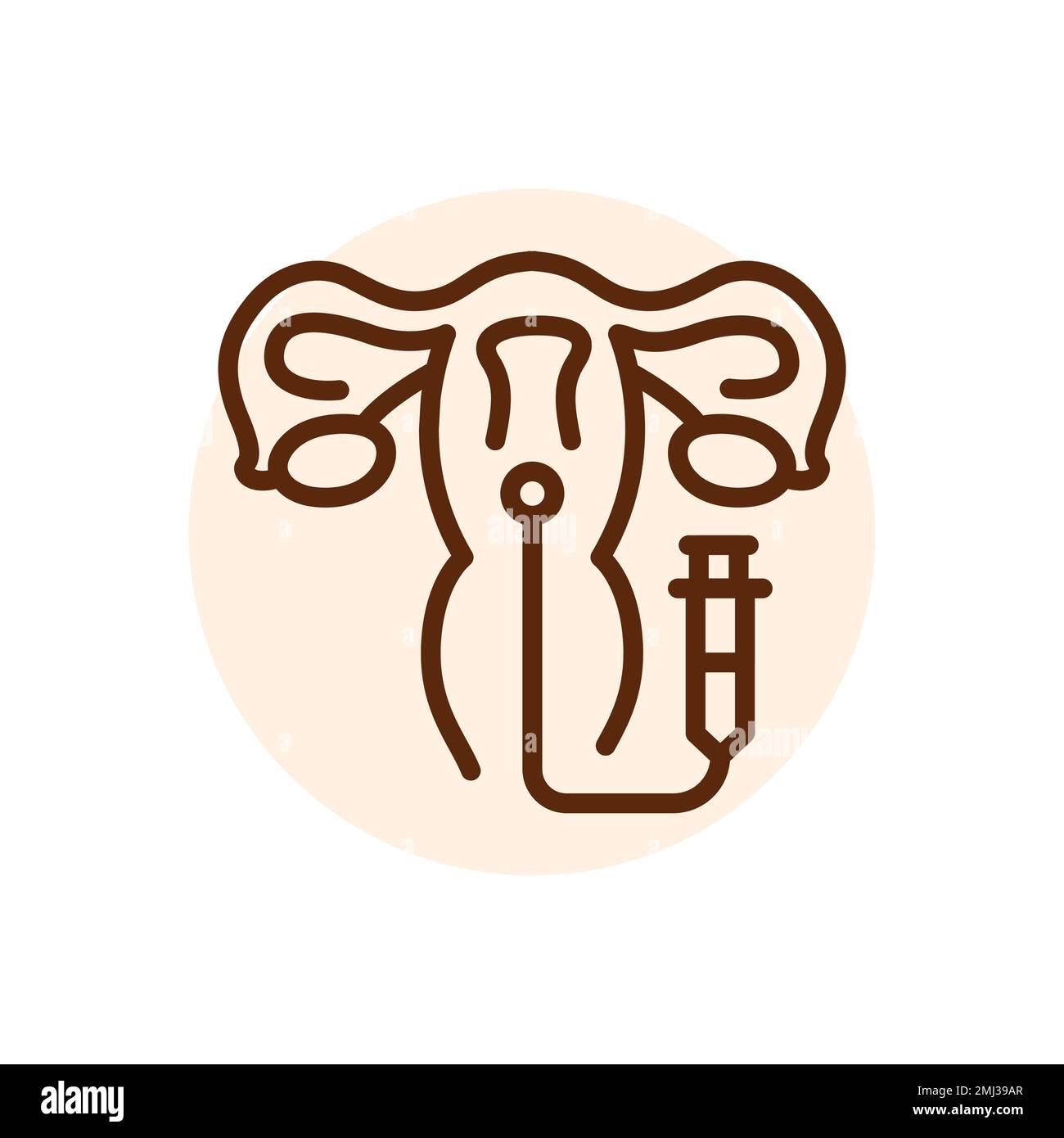 Embryotransfer – Symbol mit schwarzer Linie. Düngung. Piktogramm für Webseite Stock Vektor
