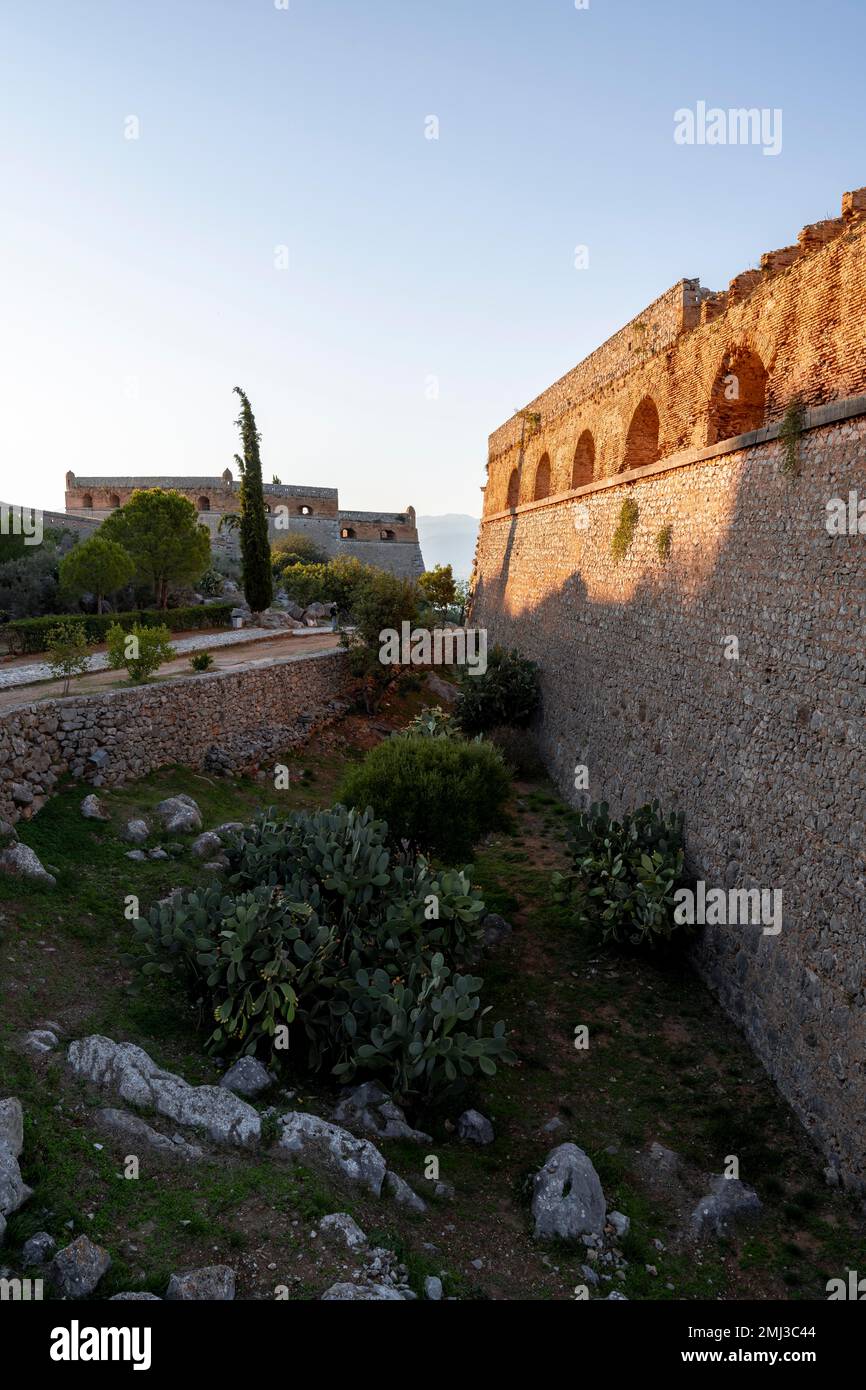 Festung Palamidi, Nafplio, Peloponnes, Griechenland Stockfoto