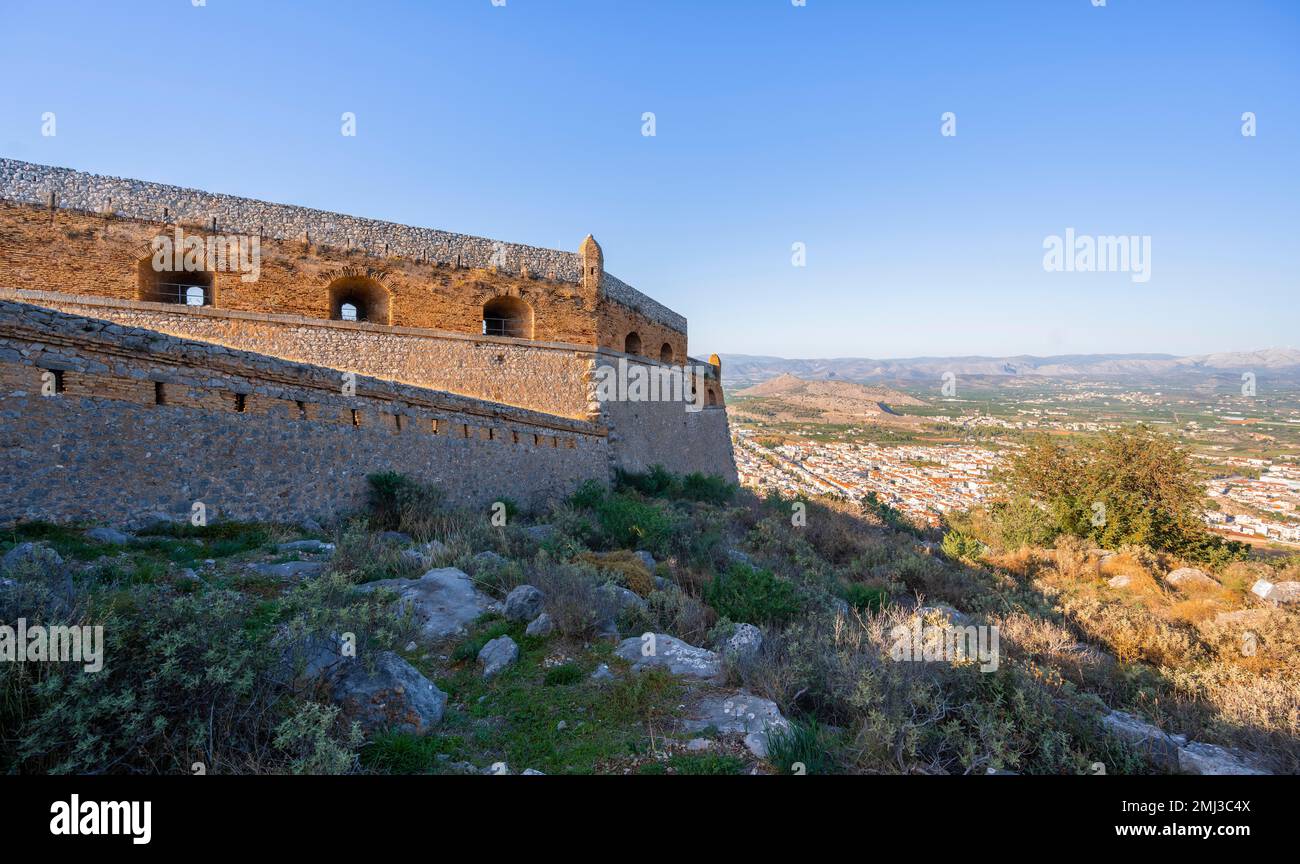Festung Palamidi, Nafplio, Peloponnes, Griechenland Stockfoto