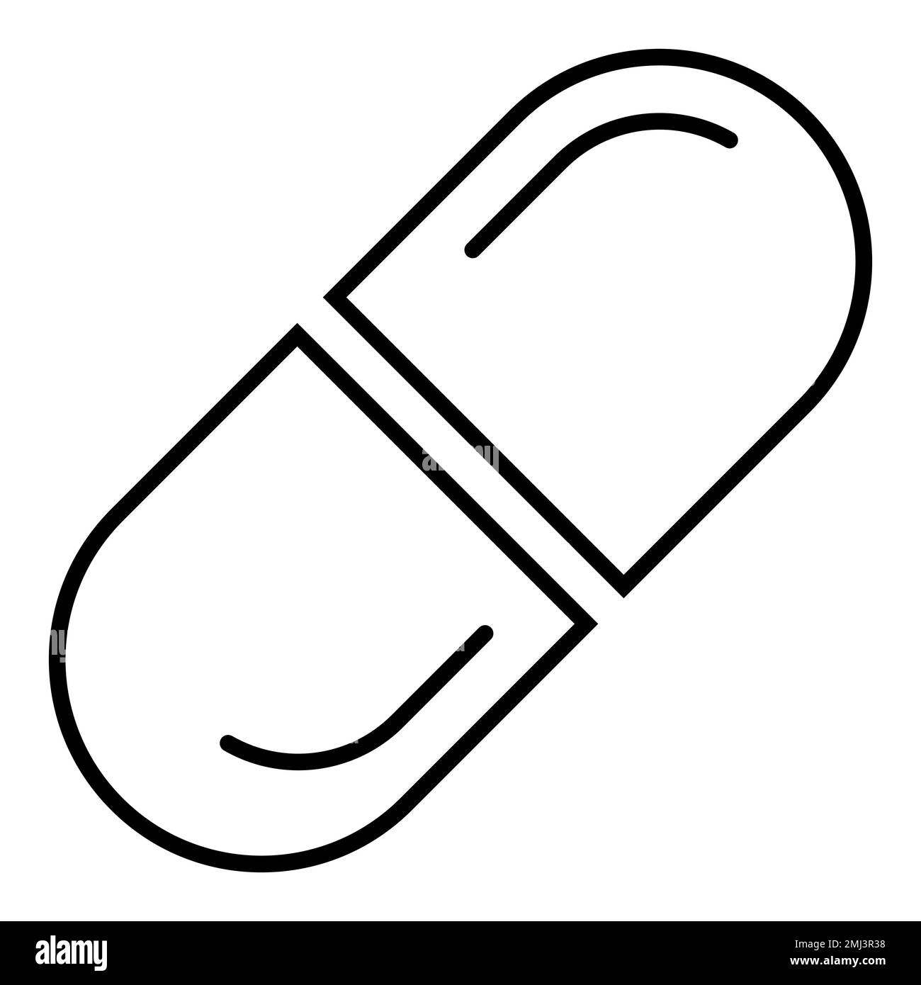 Symbol für die Kapsellinie. Medizinisches Zeichen. Vektordarstellung Stock Vektor