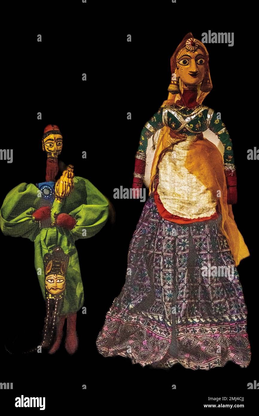 Marionette aus Indien, Puppentheater, Museo internazionale delle marionette Antonio Pasqualino, UNESCO-Meisterwerk des oralen und immateriellen Erbes Stockfoto