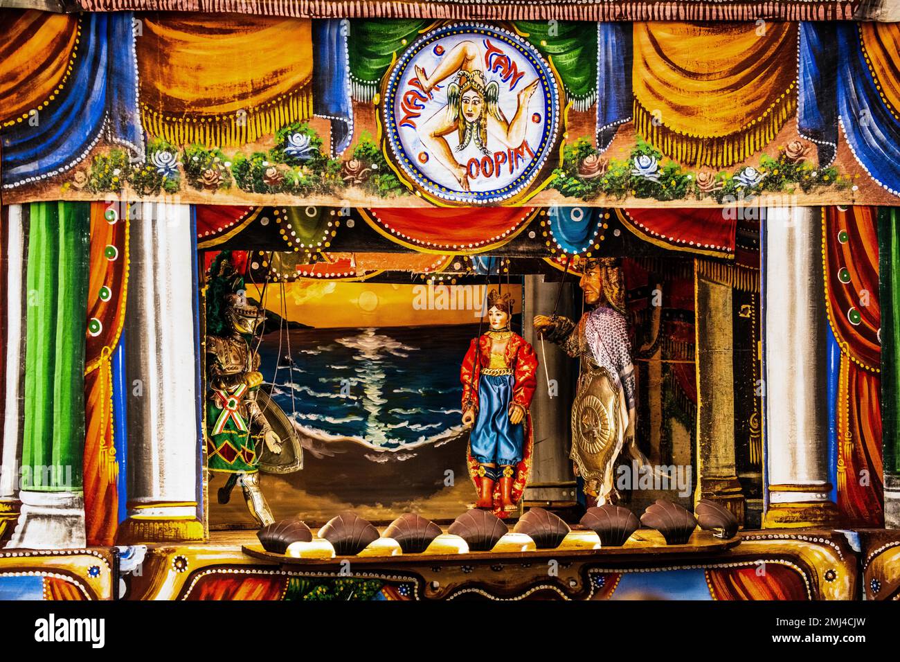 Marionettentheater, Museo internazionale delle marionette Antonio Pasqualino, UNESCO-Meisterwerk des oralen und immateriellen Erbes von Stockfoto
