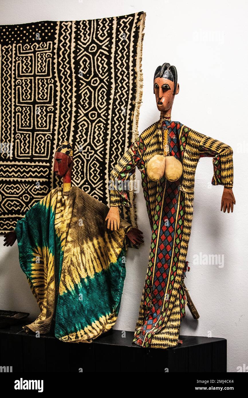 Marionette aus Mali, Puppentheater, Museo internazionale delle marionette Antonio Pasqualino, UNESCO-Meisterwerk des oralen und immateriellen Erbes von Stockfoto