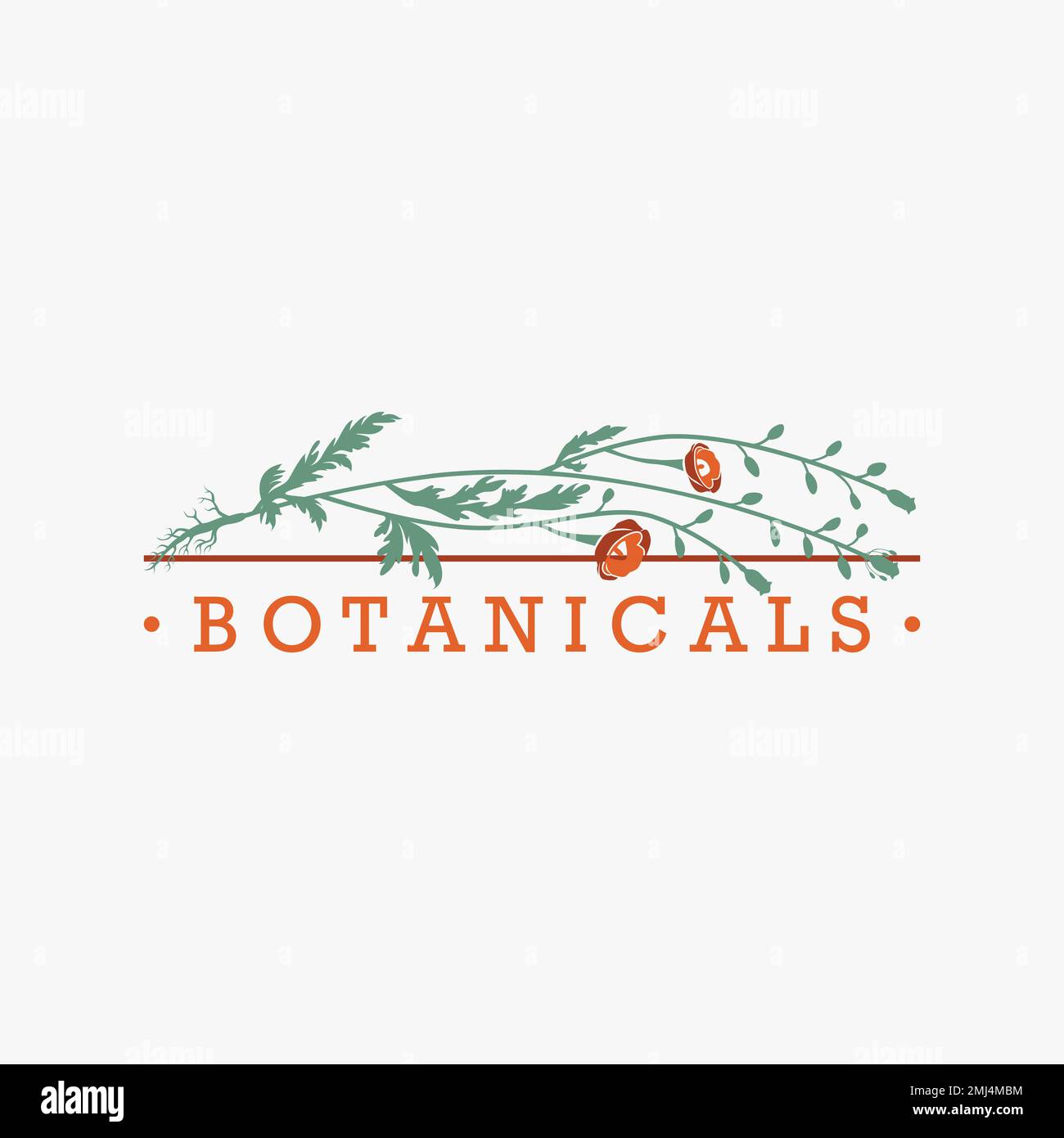 Einfache und einzigartige Blumenstiele und Blätter in einem modernen Emblem Grafik Symbol Logo Design abstraktes Konzept Vektormaterial Natur oder Schönheit Stock Vektor